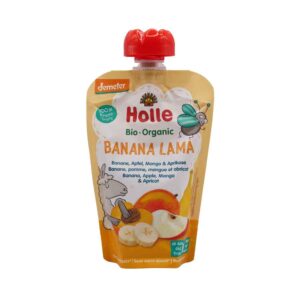 Holle bio 100% gyümölcspüré-Banán-Mangó-Alma-Sárgabarack