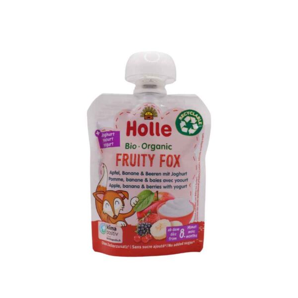 holle fruity fox bio alma banán bogyós gyümölcsös joghurt ital