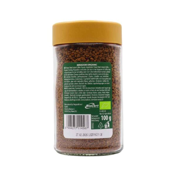 mirador bio cafe arabica instant kávé 100g